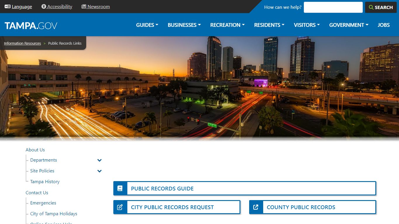 Public Records Links | City of Tampa