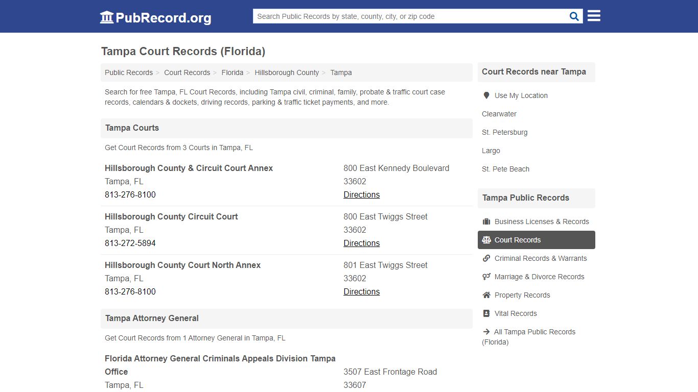 Free Tampa Court Records (Florida Court Records) - pubrecord.org